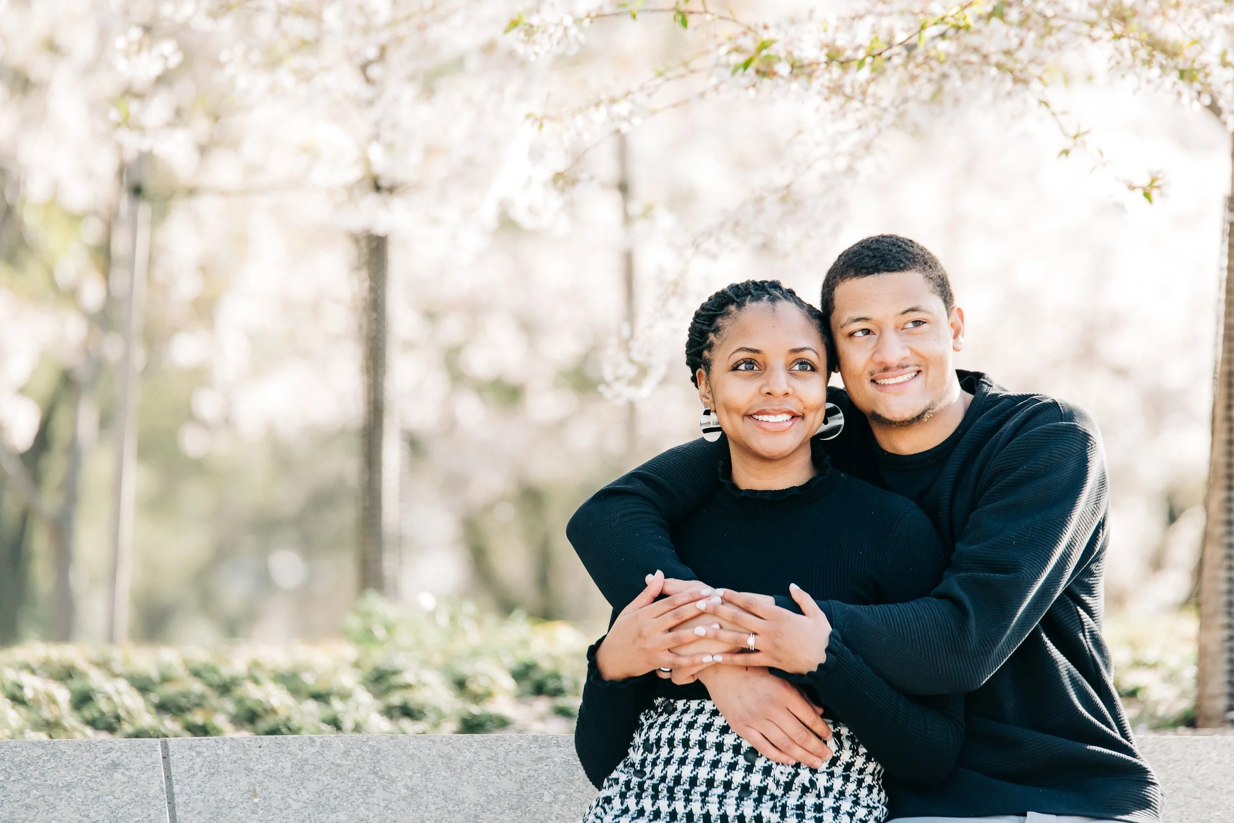 Cherry Blossom Couple's Session at Tidal Basin in Washington DC
